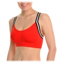 Striped Racerback Bralette - Red