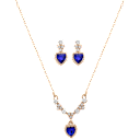 Saffron Blue Heart Crystal Set