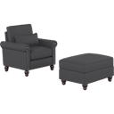 Charcoal Gray Herringbone Fabr