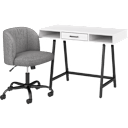 Pure White Oak/Warm Gray Fabric