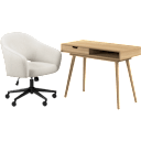 Natural Oak / Light Cream Fabric
