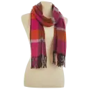 Rectangular Blanket Wrap Scarf Pink/Orange Plaid
