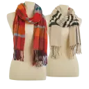 Orange/Blue Plaid and Beige
