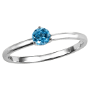 Sterling Silver Aqua Blue Topaz Solitaire