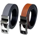Black/Grey Strap with Silver Buckle & Black/Cognac Strap with Black Buckle