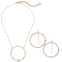 Frontal Drop Earrings & Circle Pendant