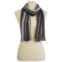 Wool Scarf Black/Brown Multi Stripe