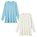 V-Neck Cream + Ocean Breeze