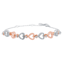 Double Heart Rose Gold and White Gold