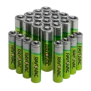 Batteries recharge up to 1500 times
