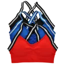 Striped Racerback Bralette - Black, Blue, and Red