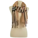 Rectangular Blanket Wrap Scarf Beige Plaid