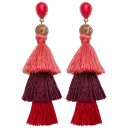 Tassel Earrings - Red