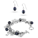 Rhodium Silver with Black Pearls and Black Sulu Earrings