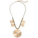18" Circle Disc Collar Necklace - Gold Tone