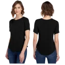 Luxuriously soft, flowy fabric with comfortable stretch relaxed ladies’ fit with slight shaping