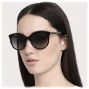 Dark Gray Gradient Lenses, Black Pattern Frames