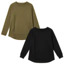 Crew-Neck Dried Sage + Jet Black