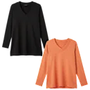 V-Neck Black + Mandarin Orange