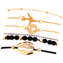 Set: Black Tassel Seashell