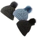 With Poms in Charcoal/Black/Pale Blue