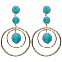 Ball Drop Elliptical Earrings - Turquoise