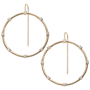 Frontal Drop Earrings - Gold Tone w/ CZ