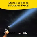 High-intensity beam shines up to the length of 8 football fields.