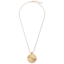 30"  Circle Lined Pendant - Gold Tone