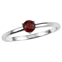 Sterling Silver Garnet Solitaire