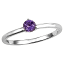 Sterling Silver Amethyst Solitaire