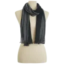 Wool Scarf Light/Dark Grey Stripe