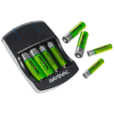 Adjustable charger works with both AA and AAA batteries