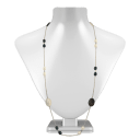 18K White Gold Filled Black & White Pearl