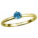 18k Gold Aqua Blue Topaz Solitaire
