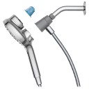 Powerful magnetic dock that allows for easy release of the handshower, as well as a secure return back into place