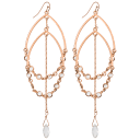 Double Teardrop Earrings - Rose Gold Tone