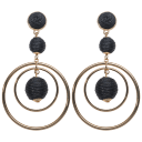 Ball Drop Elliptical Earrings - Black