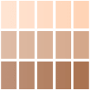 Skin Tone Chart: Suitable for all fair to warm tan skin tones