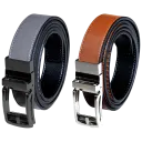 Black/Grey Strap with Black Buckle & Black/Cognac Strap with Silver Buckle