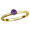 18k Gold Amethyst Solitaire