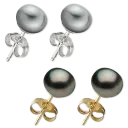 Silver Pearls w/ White Gold & Black Pearls w/ Yellow Gold