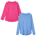 Crew-Neck Fuchsia + Nantucket Blue