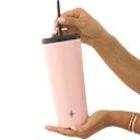 Complete tumbler set with lid and straw included.