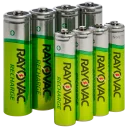 Batteries hold a charge for up to a year and can be recharged up to 1500 times