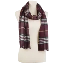 Cashmink Scarf Burgundy/White Plaid
