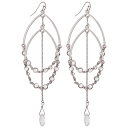 Double Teardrop Earrings - Silver Tone