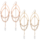Gold & Rose Gold Double Teardrop Earrings