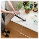 Ergonomic handle design provides comfortable cleaning and heightened control
