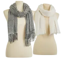 Black/White Houndstooth and Solid Ivory